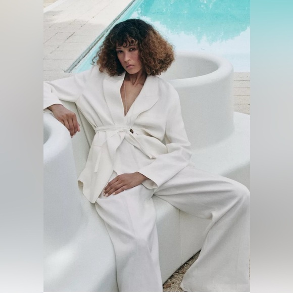 Zara LINEN BLEND BLAZER ZW COLLECTION - Picture 2 of 6